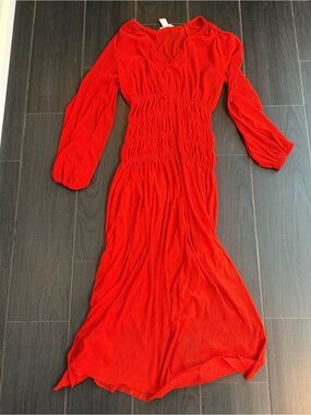 h&m red bandeau dress Long bandeau dress - red